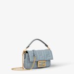 FENDI Baguette® Mini Mercury blue leather bag - Image 5